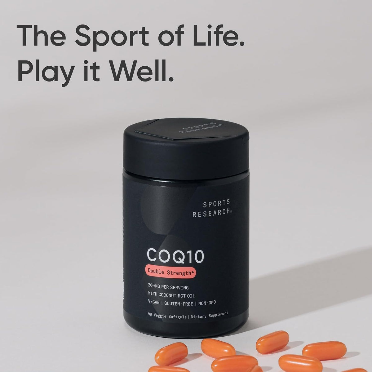 Sports Research® CoQ10 200mg, 90 Count Plantgels™