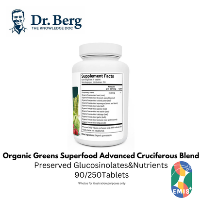 Dr. Berg Organic Greens Superfood - Advanced Cruciferous Blend Tablets