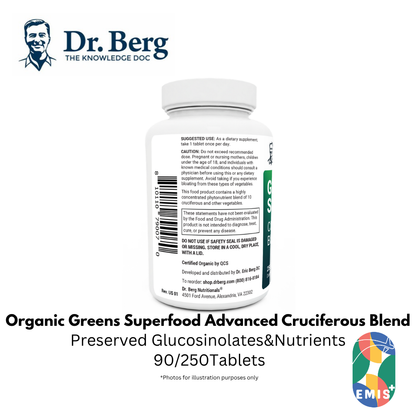 Dr. Berg Organic Greens Superfood - Advanced Cruciferous Blend Tablets