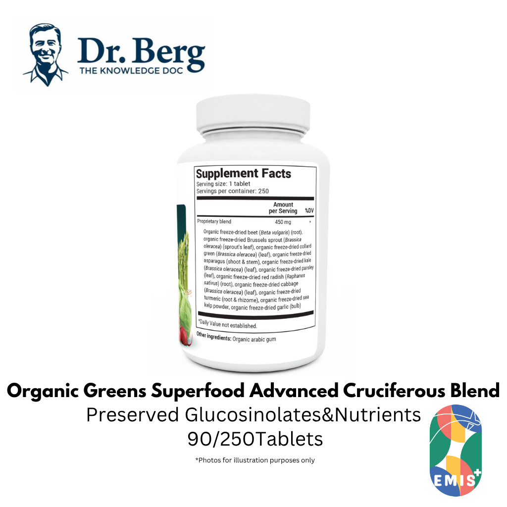 Dr. Berg Organic Greens Superfood - Advanced Cruciferous Blend Tablets