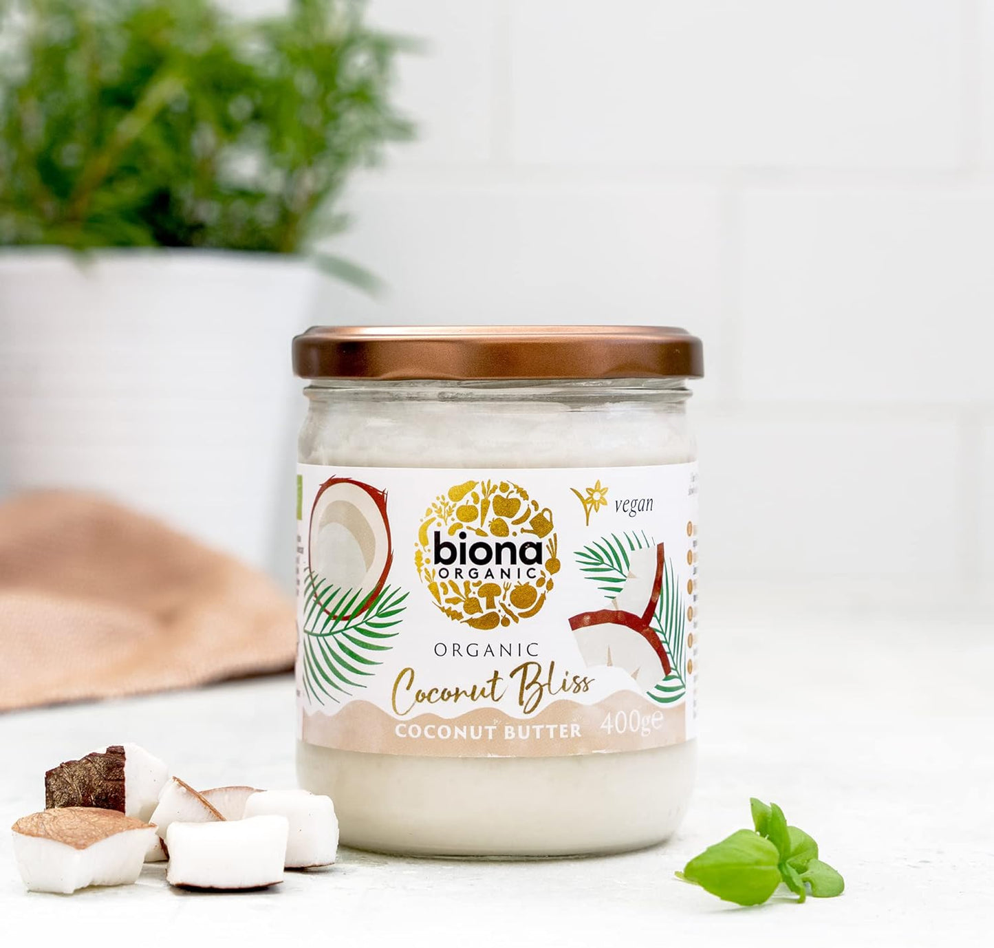 Biona Organic Coconut Bliss, 400g - 100% Organic Creamy Coconut Butter from Whole Coconuts - Source of Fibre - For Spreads, Butter Alternatives & Cooking - Dairy Free & Vegan