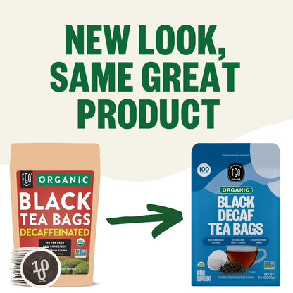 FGO Organic White Tea, Eco-Conscious Tea Bags, Packaging May Vary, 100 Count (Pack of 1)