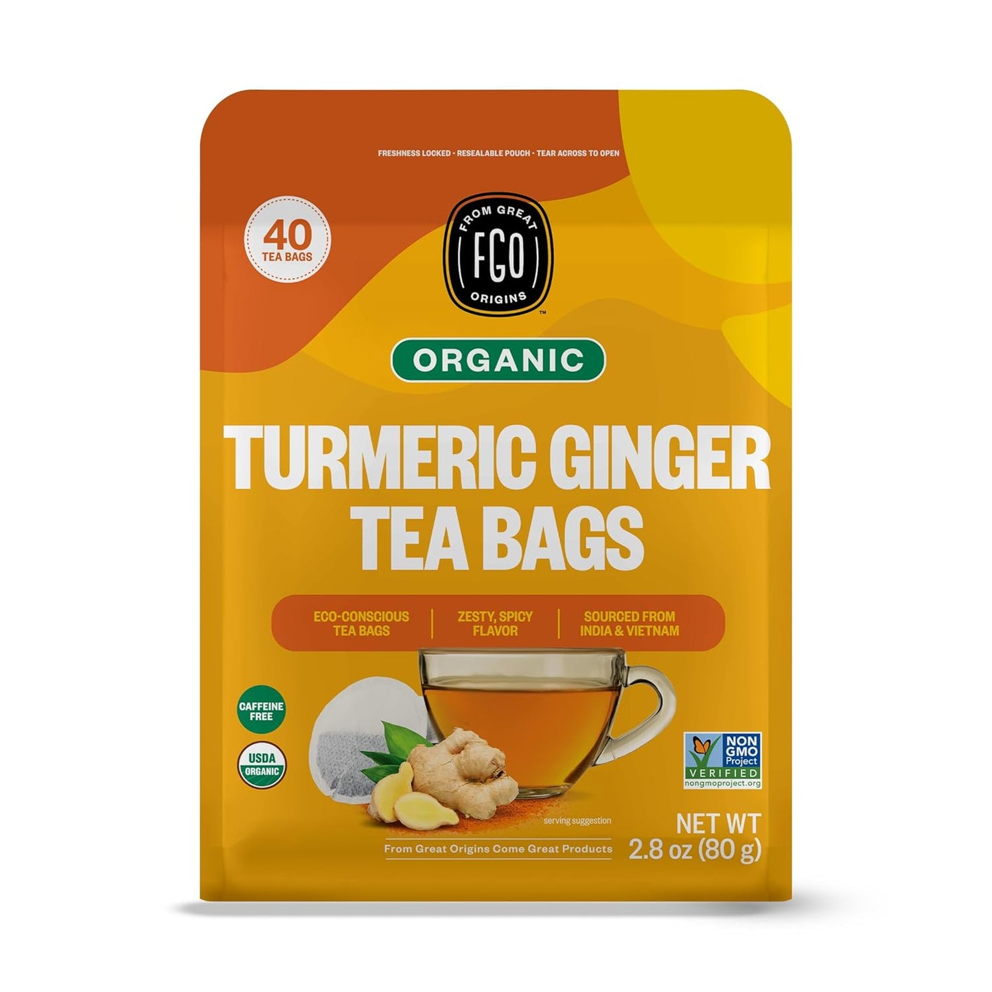 FGO Organic Milk Thistle Tea, 100 Count, Eco-Conscious Herbal Tea Bags, Resealable Bag, Caffeine Free, Packaging May Vary (Pack of 1)