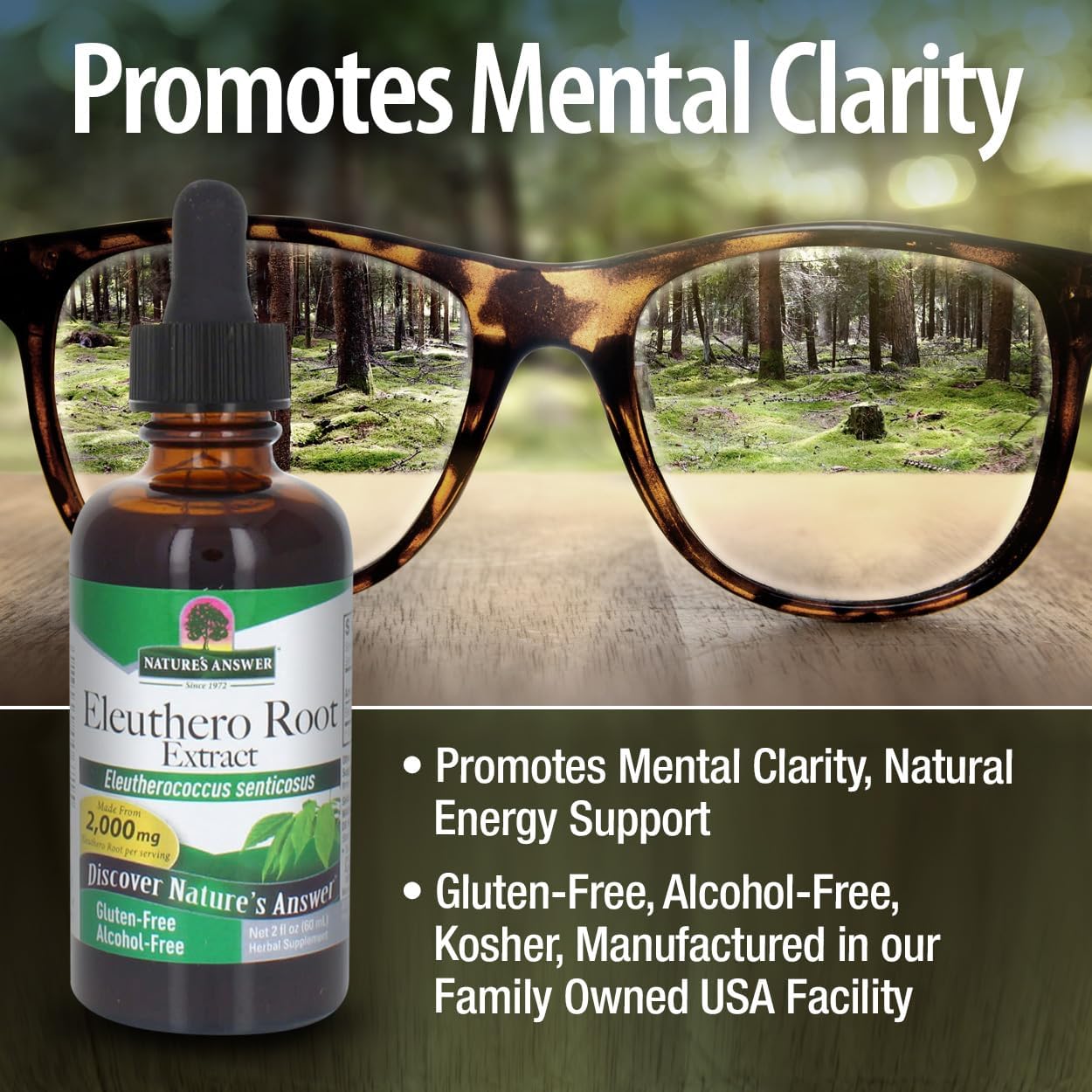 Nature's Answer Alcohol-Free Eleuthero Root, 2-Fluid Ounces