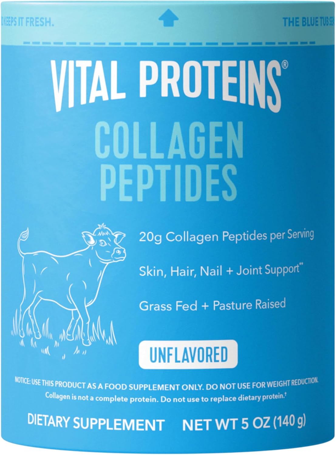 Vital Proteins Grass Fed Collagen Powder Supplement (Type I, III) for Skin Hair Nail Joint - Hydrolyzed Collagen, Grass Fed, Dairy and Gluten Free - Chocolate Flavor, 17.1 oz Canister