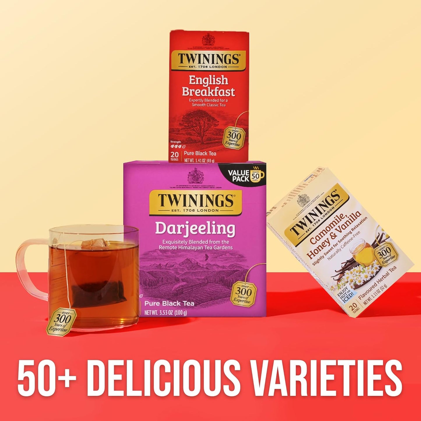 Twinings Wild Berries Herbal Tea Individually Wrapped Bags, 20 Count (Pack of 1), Full-Flavoured, Naturally Caffeine-Free, Enjoy Hot or Iced, 20 Teabags