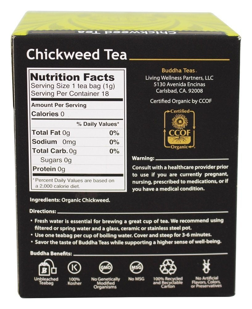 Buddha Teas - Chaga Tea - Organic Herbal Tea - For Cognitive Balance & Overall Health - With Chaga Mushroom, Antioxidants & B Vitamins - Caffeine Free - OU Kosher - 18 Tea Bags (Pack of 1)