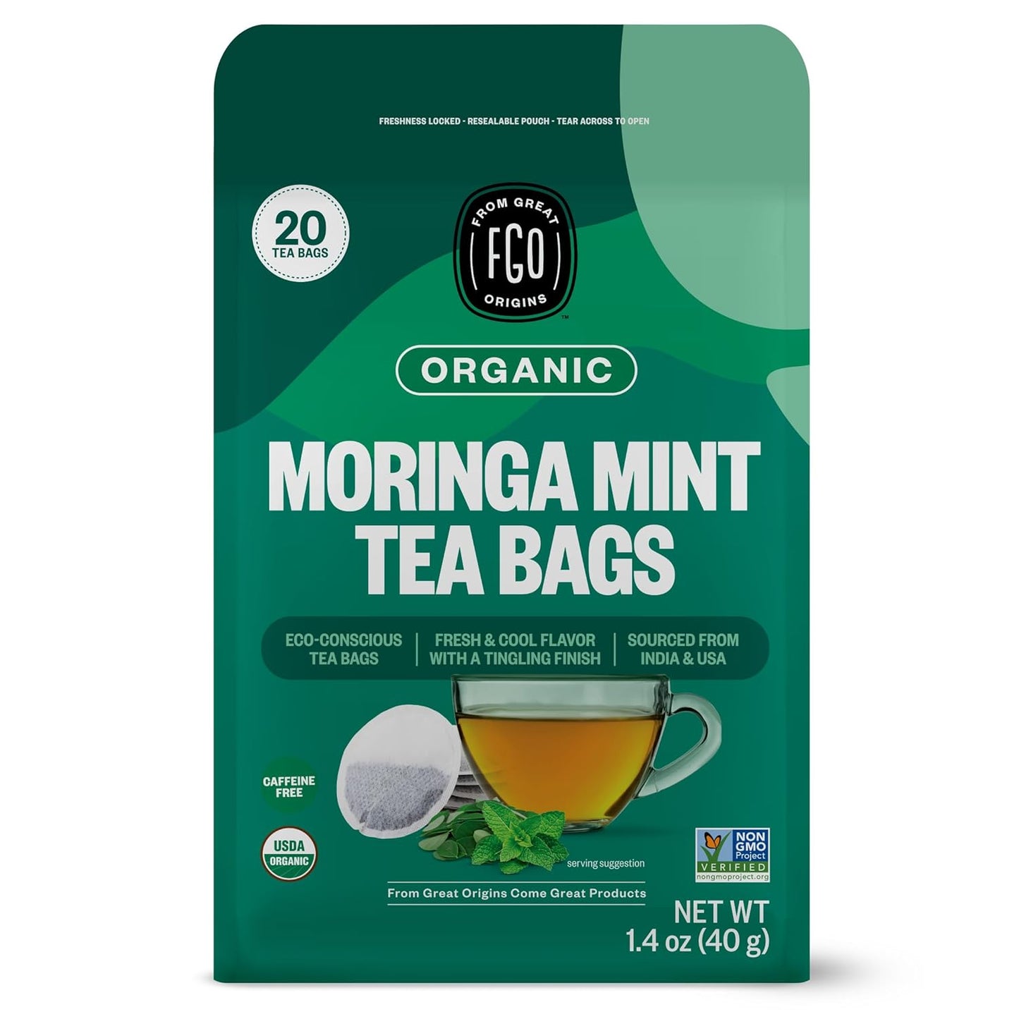 FGO Organic Milk Thistle Tea, 100 Count, Eco-Conscious Herbal Tea Bags, Resealable Bag, Caffeine Free, Packaging May Vary (Pack of 1)