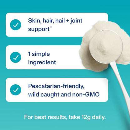 Vital Proteins Marine Collagen Peptides Powder Supplement for Skin Hair Nail Joint - Hydrolyzed Collagen - 12g per Serving - 7.8 oz Canister