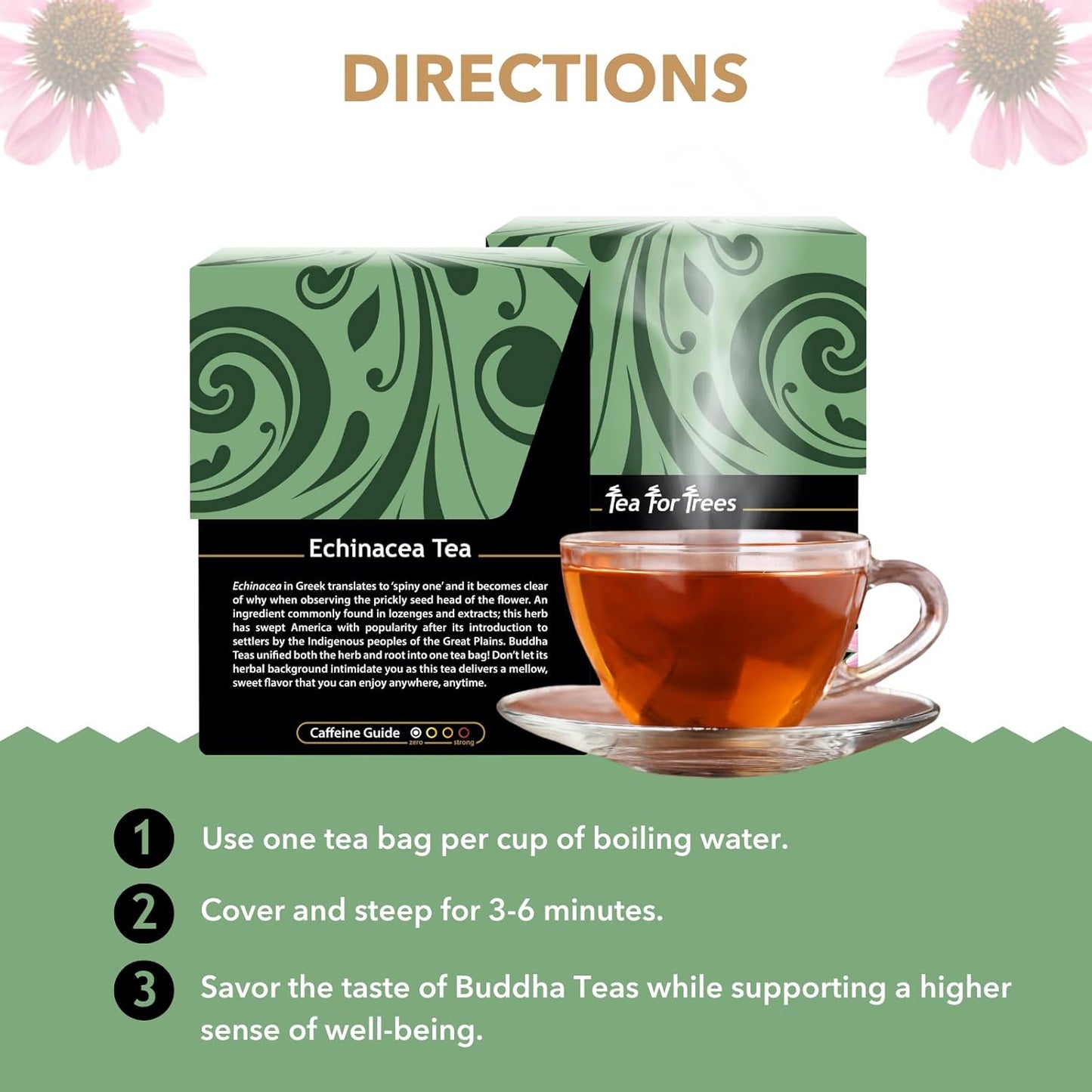 Buddha Teas - Chaga Tea - Organic Herbal Tea - For Cognitive Balance & Overall Health - With Chaga Mushroom, Antioxidants & B Vitamins - Caffeine Free - OU Kosher - 18 Tea Bags (Pack of 1)