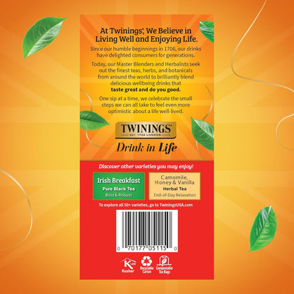 Twinings Wild Berries Herbal Tea Individually Wrapped Bags, 20 Count (Pack of 1), Full-Flavoured, Naturally Caffeine-Free, Enjoy Hot or Iced, 20 Teabags