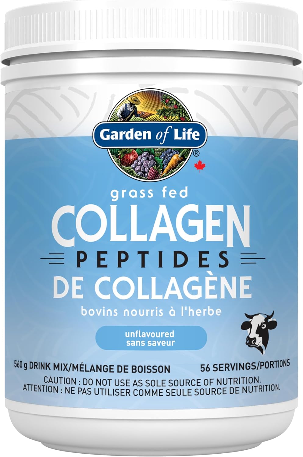 Garden of Life Grass Fed Collagen Peptides Unflavoured, 560 g