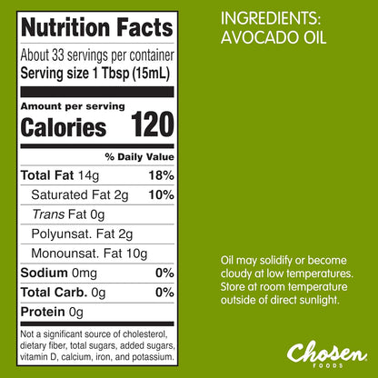 Chosen Foods, Avocado Oil, 16.9 fl oz