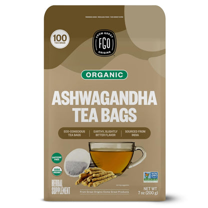FGO Organic Milk Thistle Tea, 100 Count, Eco-Conscious Herbal Tea Bags, Resealable Bag, Caffeine Free, Packaging May Vary (Pack of 1)