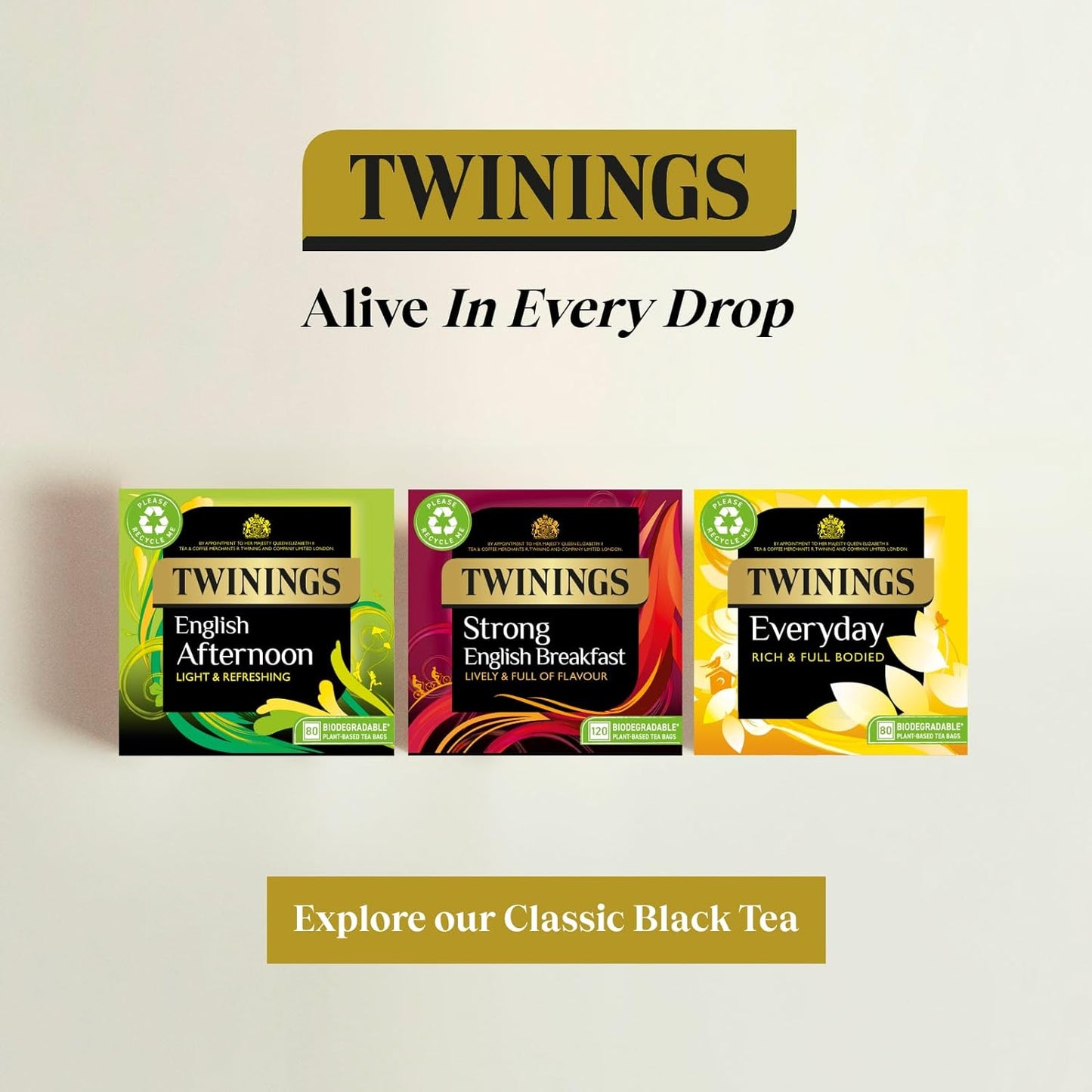 Twinings English Breakfast Decaf Tea | Golden, Well Rounded & Full Bodied Decaffeinated Black Tea | 40 Biodegradable Tea Bags