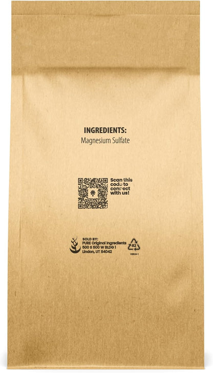Pure Original Ingredients Epsom Salt Pure Magnesium Sulfate, Food Grade, Soaking Solution (1 Pound)