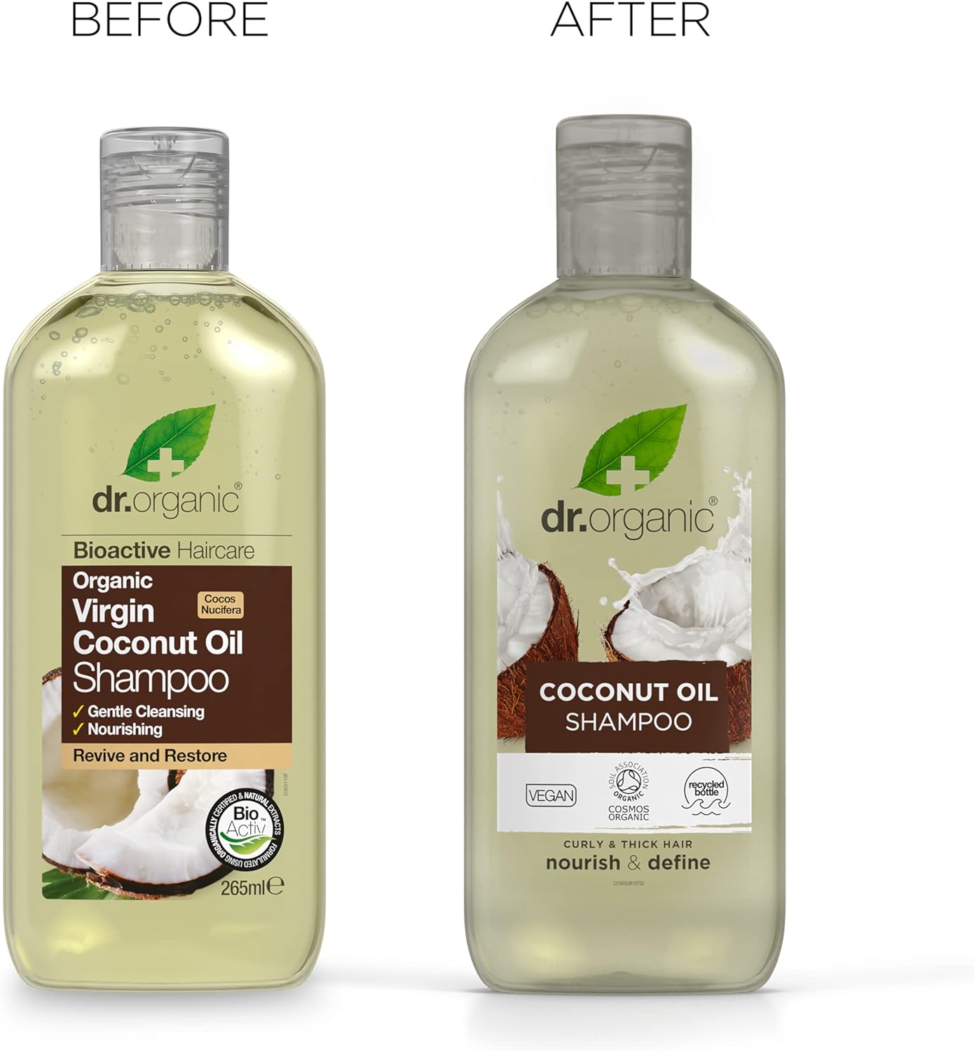 Dr Organic Aloe Vera Shampoo, Soothing, All Hair Types, Natural, Vegan, Cruelty-Free, Paraben & SLS-Free, Recyclable & Recycled Ocean Bound Plastic, Certified Organic, 265ml, Packaging may vary