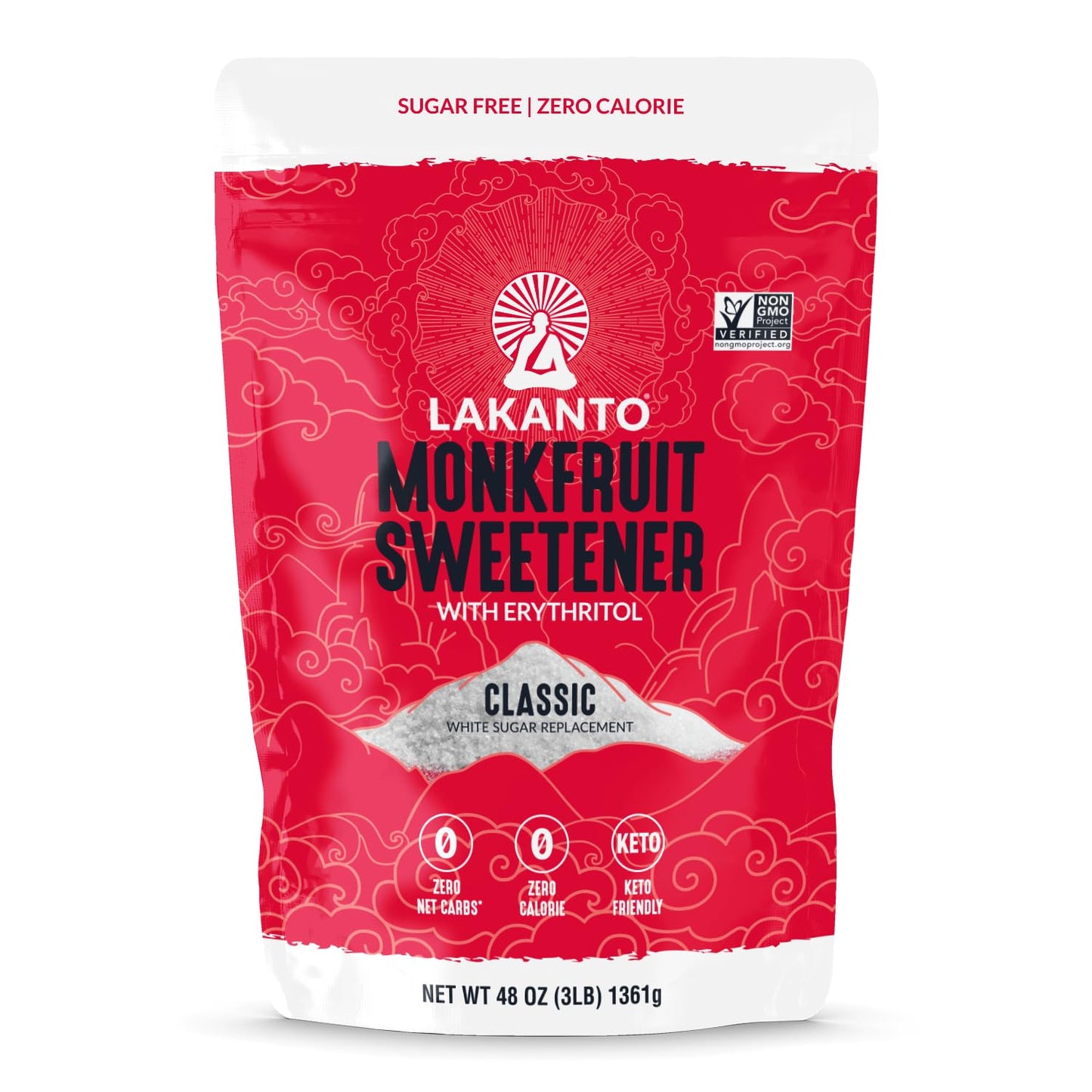Lakanto Powdered Monk Fruit Sweetener with Erythritol - Powdered Sugar Substitute, Zero Calorie, Keto Diet Friendly, Zero Net Carbs, Baking, Extract, Sugar Replacement
