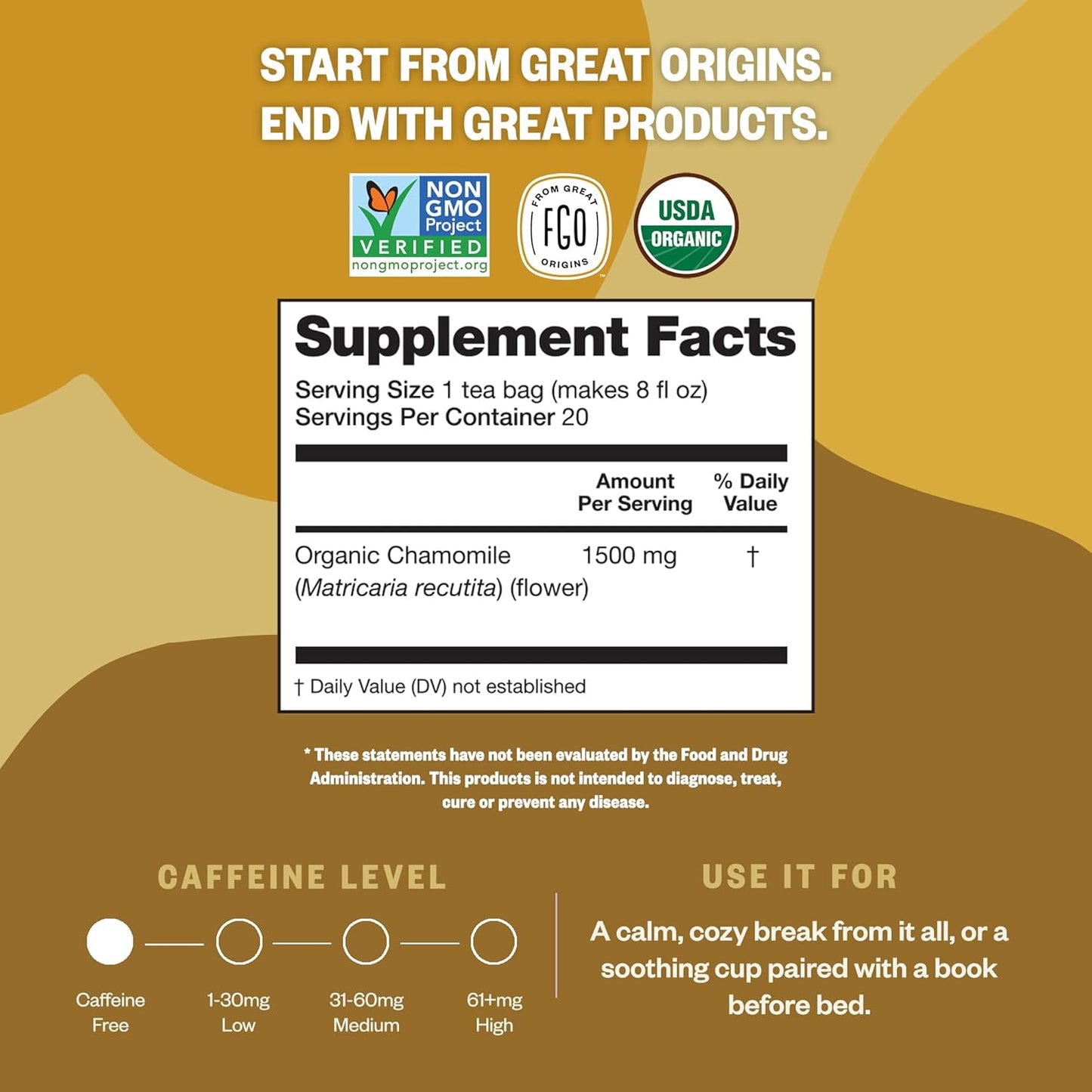 FGO Organic Nettle Leaf Tea, 100 Count, Eco-Conscious Tea Bags, Caffeine Free, Resealable Bag, Packaging May Vary (Pack of 1)