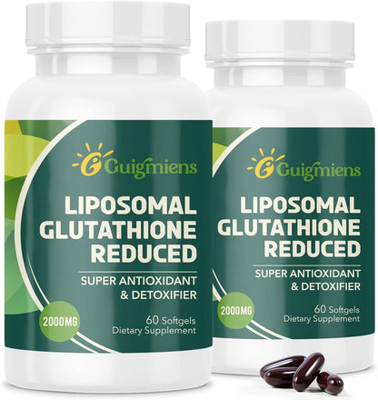 Liposomal Glutathione 2000 MG, 10x Better Absorption, Glutathione Supplement with Hyaluronic Acid + Collagen Peptide + Resveratrol, Powerful Antioxidant, Health Aging, Immune Health, 120 Count