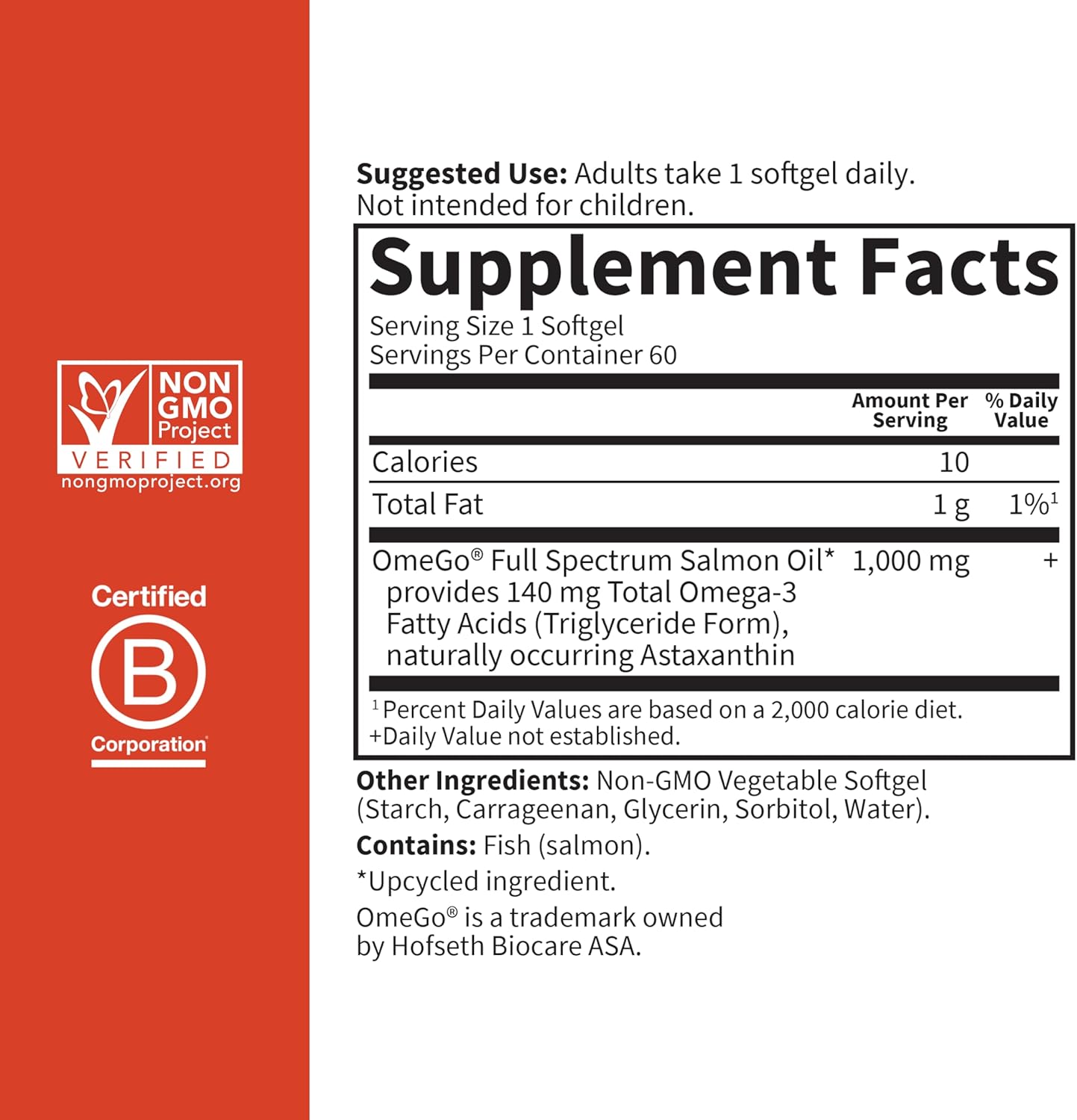 Garden of Life Dr. Formulated Norwegian Salmon Oil - Dietary Supplement - Full Spectrum Omega-3 EPA, DHA, DPA - Fish Oil from Norwegian Fjords - for Heart Health - 60 Softgels