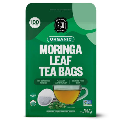 FGO Organic Milk Thistle Tea, 100 Count, Eco-Conscious Herbal Tea Bags, Resealable Bag, Caffeine Free, Packaging May Vary (Pack of 1)