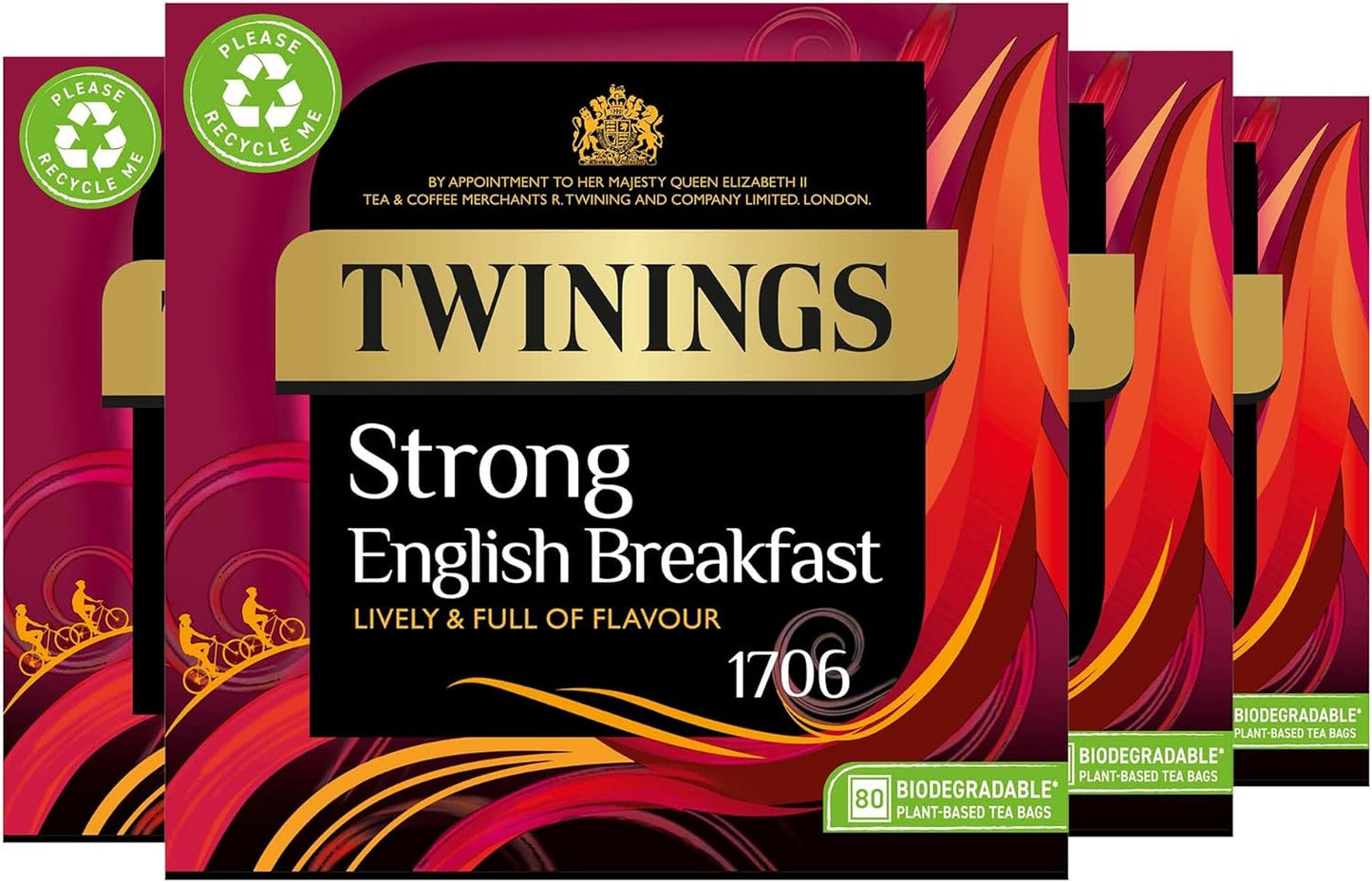 Twinings English Breakfast Decaf Tea | Golden, Well Rounded & Full Bodied Decaffeinated Black Tea | 40 Biodegradable Tea Bags