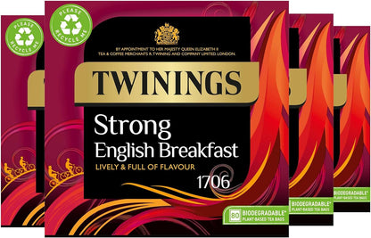 Twinings English Breakfast Decaf Tea | Golden, Well Rounded & Full Bodied Decaffeinated Black Tea | 40 Biodegradable Tea Bags