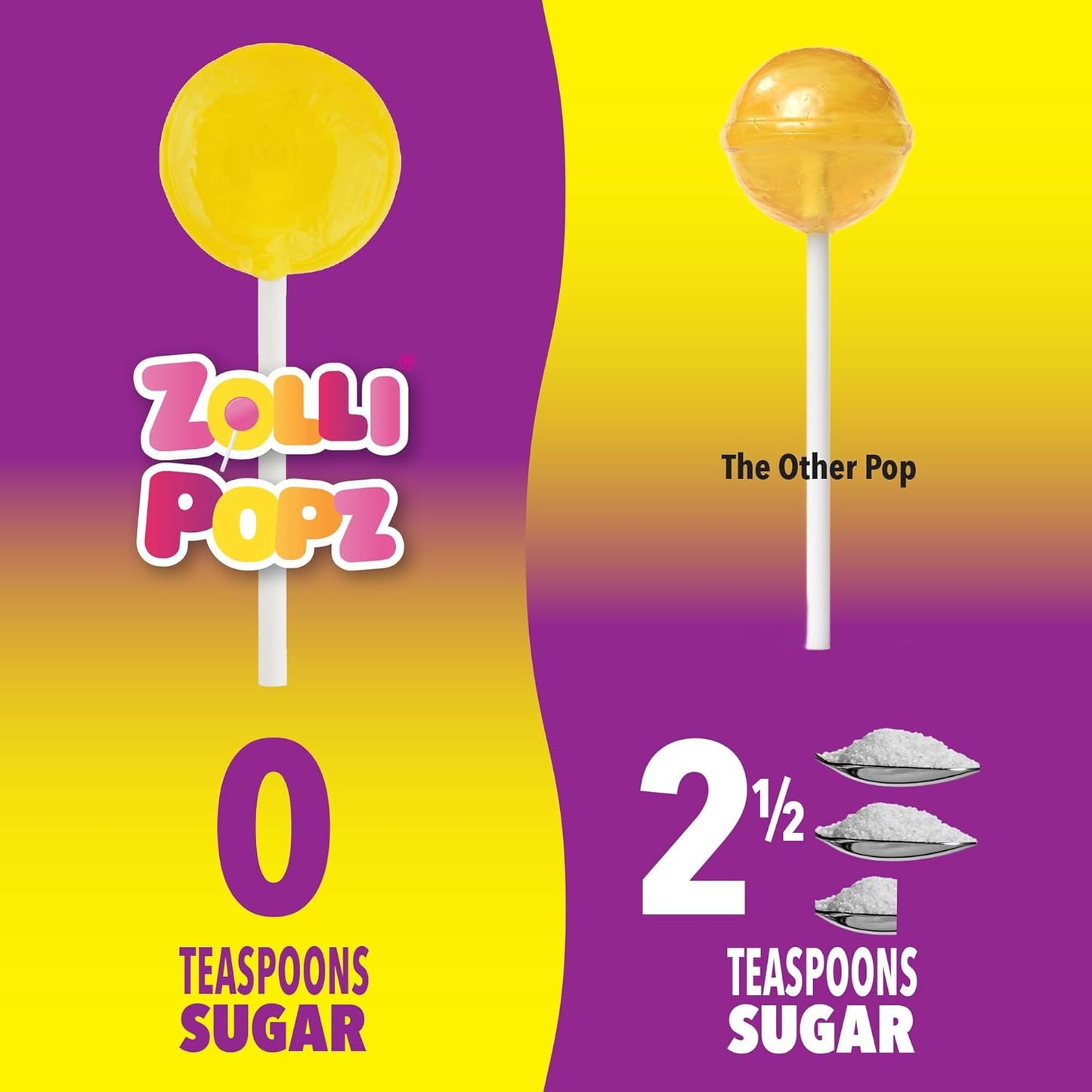 Zollipops Cherry-Pineapple Duo Pops - Sugar-Free, Allergy-Free, Vegan, KETO & Diabetic Friendly, Clean Teeth Candy, Red-Yellow - Enjoy the Dynamic Duo of Cherry and Pineapple