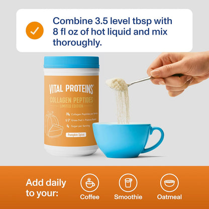 Vital Proteins Collagen Peptides Powder - Grass Fed Collagen Peptides for Hair, Nail, Skin, Bone & Joint Health, Vanilla, 23.2 Ounces