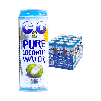 C2O Pure Coconut Water with Mango | Plant Based | Non-GMO | No Added Sugar | Essential Electrolytes | 17.5 FL OZ