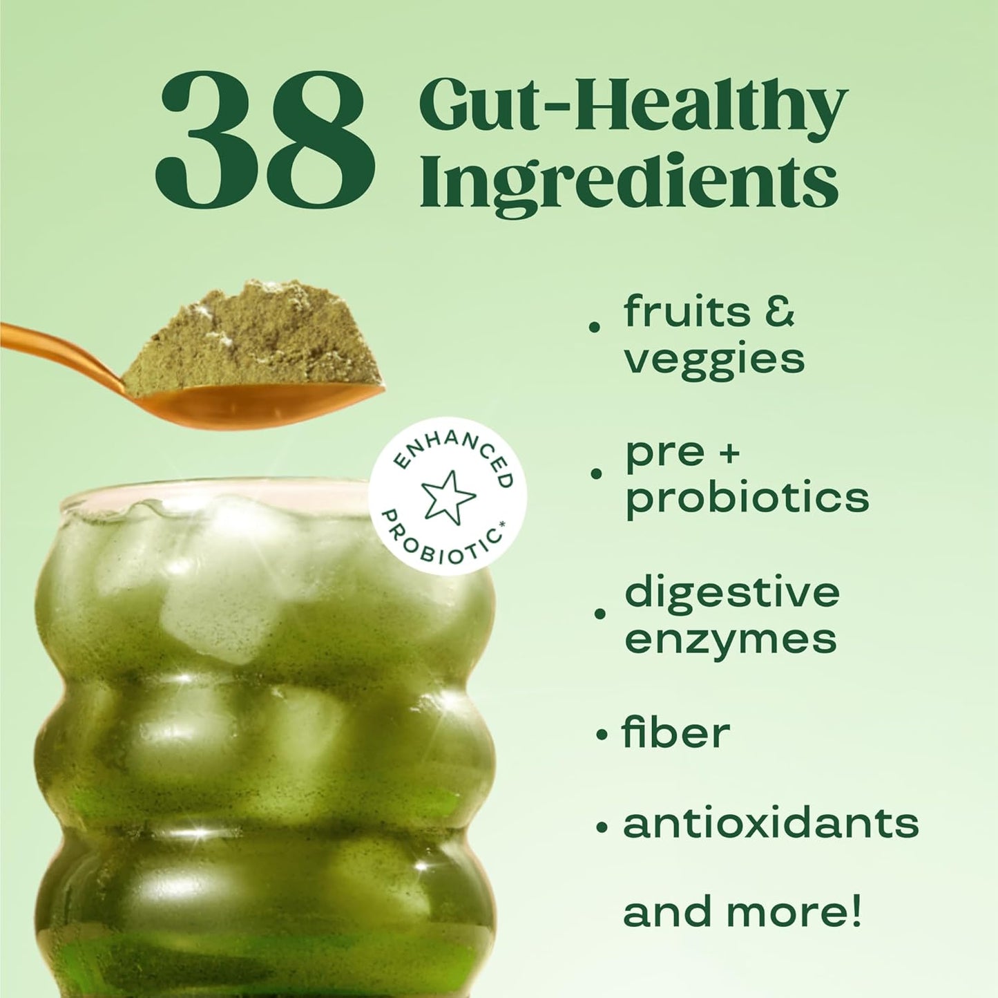 Bloom Nutrition Greens and Superfoods Powder for Digestive Health, Greens Powder, Digestive Enzymes, Probiotics, Spirulina, Chlorella for Bloating & Gut Support, Green Juice, 30 SVG, Strawberry Kiwi