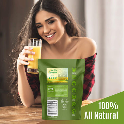 Health Garden Stevia Sweetener Powder - 4:1 Sugar Substitute - All Natural - Gluten Free - Keto Friendly - Tastes Like Sugar (2 lbs)