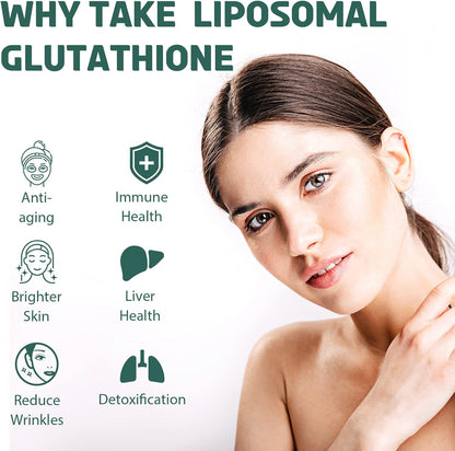 Liposomal Glutathione 2000 MG, 10x Better Absorption, Glutathione Supplement with Hyaluronic Acid + Collagen Peptide + Resveratrol, Powerful Antioxidant, Health Aging, Immune Health, 120 Count