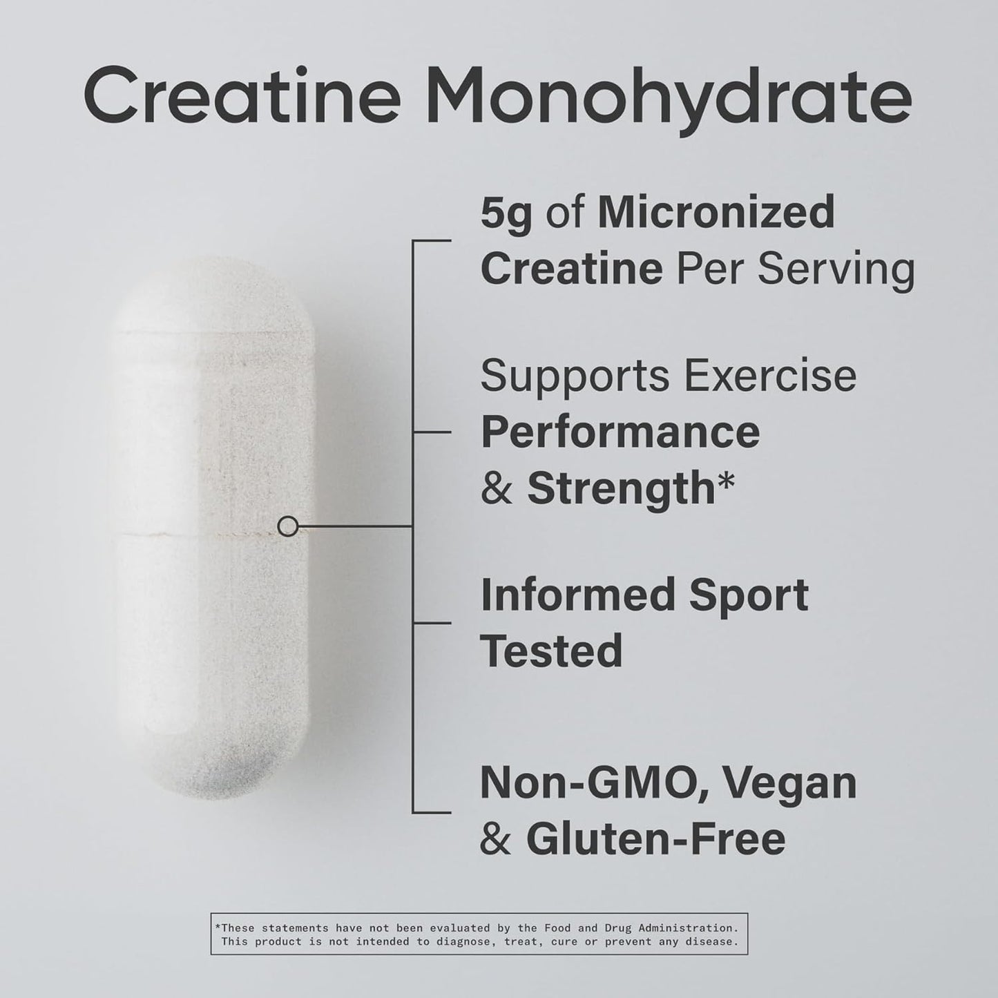 Sports Research® Creatine Monohydrate Capsules - May Support Workout Recovery, Lean Muscle gain, Performance and Strength* - Non-GMO, Vegan Certified - 5g per Servings - 30 Servings