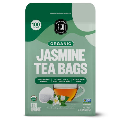 FGO Organic Nettle Leaf Tea, 100 Count, Eco-Conscious Tea Bags, Caffeine Free, Resealable Bag, Packaging May Vary (Pack of 1)
