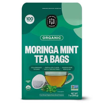 FGO Organic Milk Thistle Tea, 100 Count, Eco-Conscious Herbal Tea Bags, Resealable Bag, Caffeine Free, Packaging May Vary (Pack of 1)