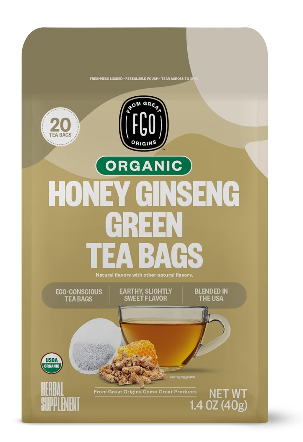 FGO Organic Milk Thistle Tea, 100 Count, Eco-Conscious Herbal Tea Bags, Resealable Bag, Caffeine Free, Packaging May Vary (Pack of 1)