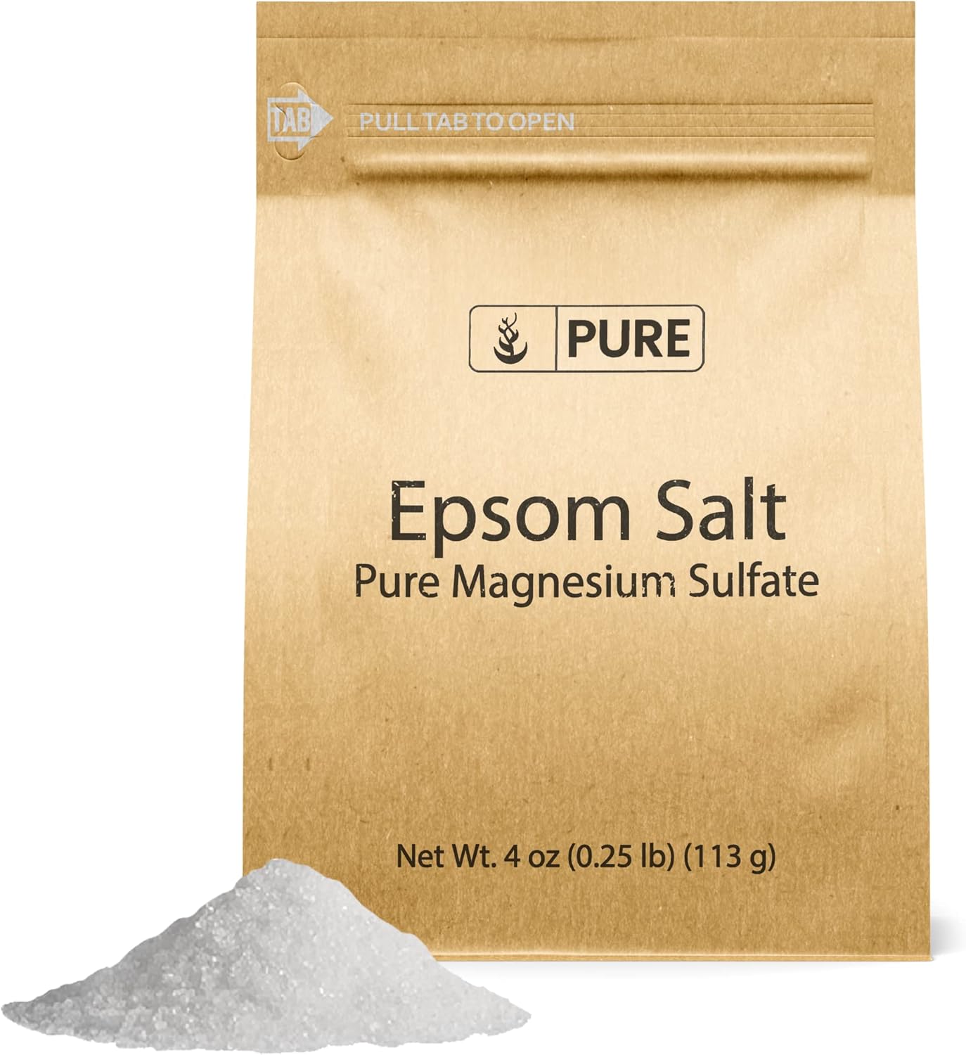 Pure Original Ingredients Epsom Salt Pure Magnesium Sulfate, Food Grade, Soaking Solution (1 Pound)