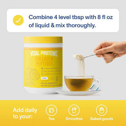 Vital Proteins Collagen Peptides Powder - Grass Fed Collagen Peptides for Hair, Nail, Skin, Bone & Joint Health, Vanilla, 23.2 Ounces