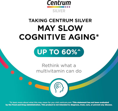Centrum Silver Women's Multivitamin for Women 50 Plus, Multivitamin/Multimineral Supplement with Vitamin D3, B Vitamins, Non-GMO Ingredients, Supports Memory and Cognition in Older Adults - 100 Ct
