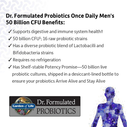 Garden of Life Once Daily Dr. Formulated Probiotics for Women 50 Billion CFU 16 Probiotic Strains with Organic Prebiotics for Digestive, Vaginal & Immune Health, Dairy Free, Shelf Stable 30 Capsules