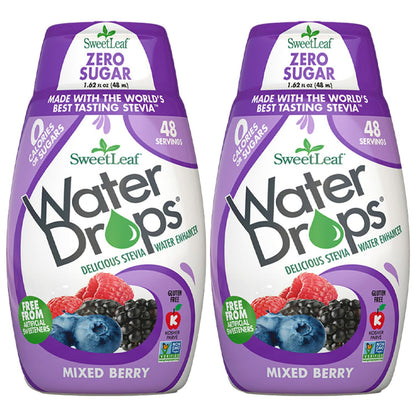 SweetLeaf Stevia Water Drops - Water Enhancer Variety Pack, Sugar Free Stevia Water Flavoring Drops, Lemon Lime, Raspberry Lemonade, and 4 More Refreshing Flavors, 1.62 Oz Ea (Pack of 6)