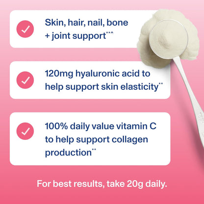 Vital Proteins Collagen Peptides Powder Advanced with Hyaluronic Acid & Vitamin C - 20oz Collagen Protein, Unflavored, 27 Servings