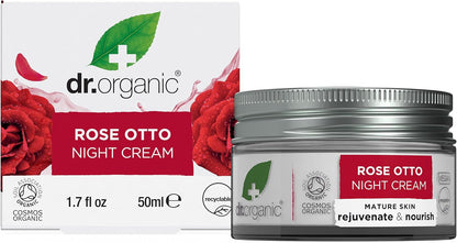 Dr Organic Rose Otto Night Cream 50ml (Anti-aging, Moisturising, Rejuvenating)