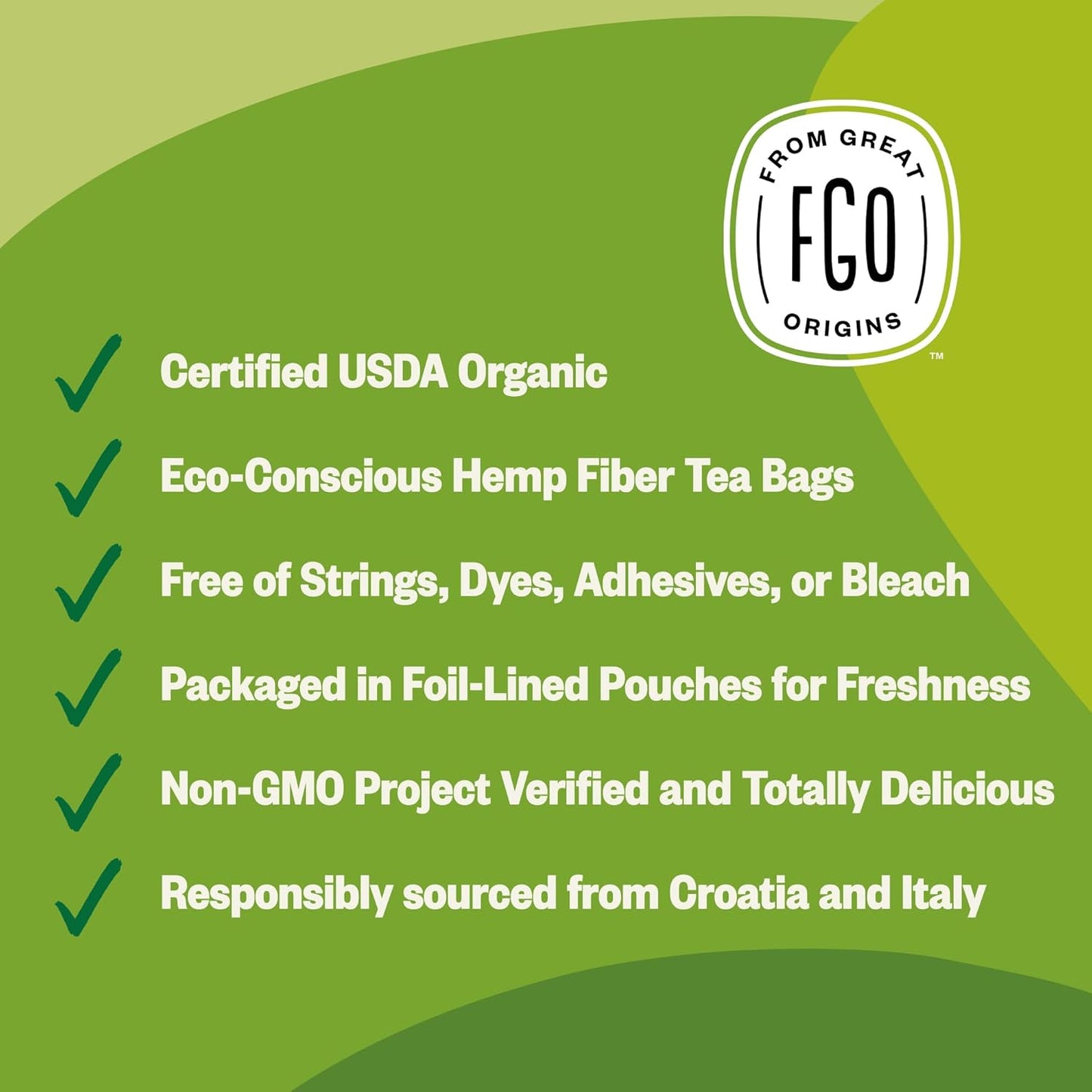 FGO Organic Nettle Leaf Tea, 100 Count, Eco-Conscious Tea Bags, Caffeine Free, Resealable Bag, Packaging May Vary (Pack of 1)