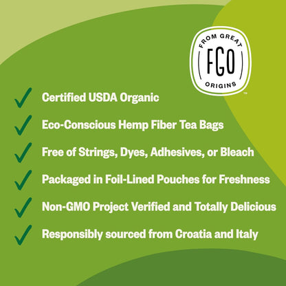 FGO Organic Nettle Leaf Tea, 100 Count, Eco-Conscious Tea Bags, Caffeine Free, Resealable Bag, Packaging May Vary (Pack of 1)