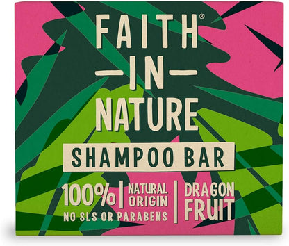 Faith In Nature Natural Dragon Fruit Shampoo Bar, Revitalising, Vegan and Cruelty Free, No SLS or Parabens, For Normal to Dry Hair, 85 g