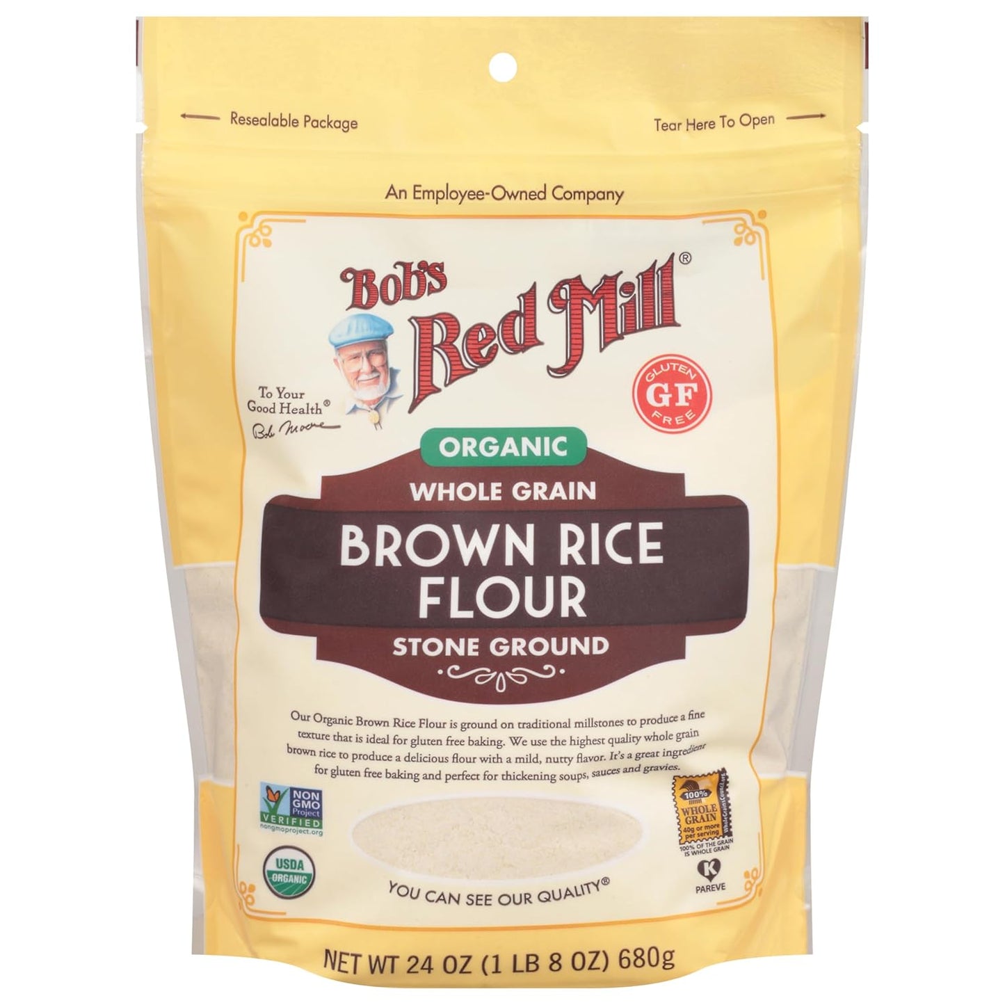 Bob's Red Mill Organic Brown Rice Flour, 24-ounce