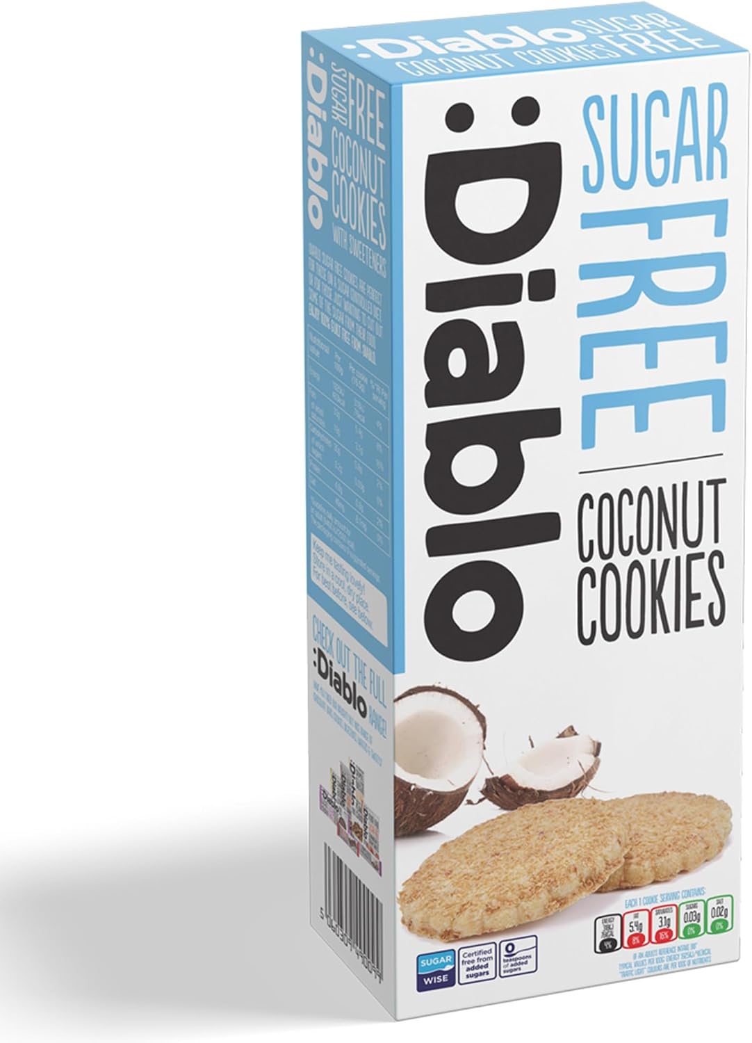 Diablo No Added Sugar Digestive Cookies – Low Sugar Snacks, Cookies Biscuits for All, Sweetened with Maltitol, Ideal for Gifting, Festive Hampers, Holiday Events & Special Occasions – 150g Pack of 1